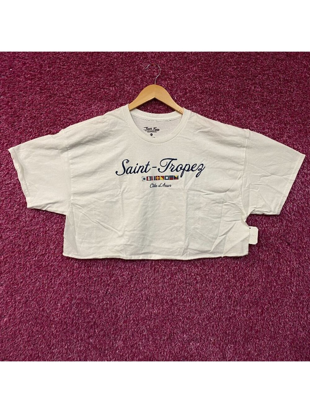 Junk Food Clothing Saint-Tropez Côte d'Azur Crop T-Shirt XL
